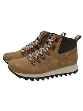 Merrell Womens Size 7 Alpine Mushroom Brown Vegan Leather Mid Hiking Boots Shoes